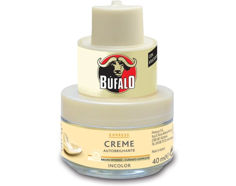 Creme Calçado Com Esponja Incolor Boião Búfalo 40 ml