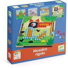 Djeco - Jogo Mosaico Rigolo Recriar Animais Com Pinos