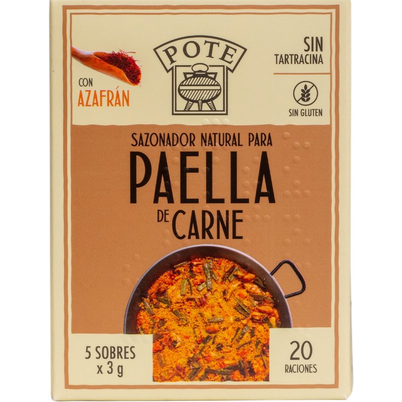 Tempero Natural Para Paella De Carne 5 Unidades 15 g