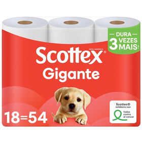 Papel Higiénico Gigante Ultra Compacto Scottex 18 Rolos = 54 Rolos