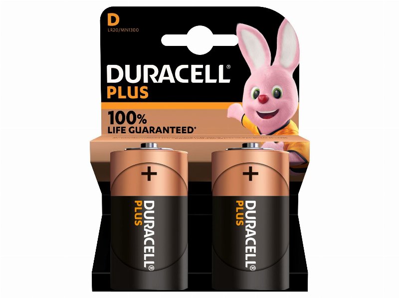 Pilha Alcalina Duracell Plus D Pack 2 Unidades