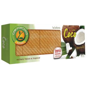 Bolachas Wafers Coco Cem Porcento 180 gr