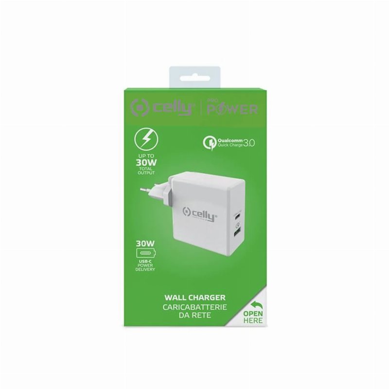 Celly Carregador De Rede Usb E Tipo C 30W Blz