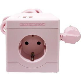 Cubo 3 Tomadas, 2 Usb E 1 Type C 1,5M Rosa Marshmallow 1 Un