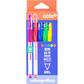 Conjunto 6 Canetas De Tinta Gel Neon Note!