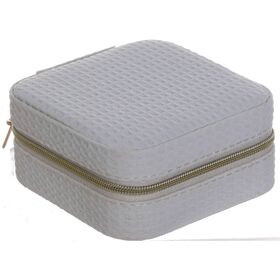 Porta Jóias Caixa Tecido Branco Kasa