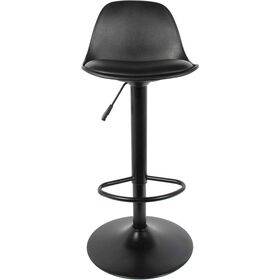 Conjunto De 2 Bancos Bar Com Assento Acolchoado Preto Isak