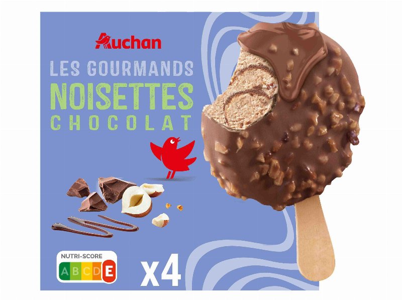 Gelado Auchan Avelã Com Chocolate De Leite 4X70 ml