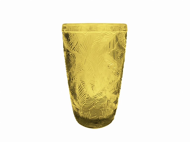 Copo Vidro Actuel Folhas Amarelo 35 cl