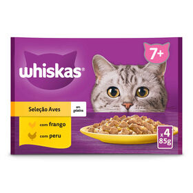 Comida Húmida Para Gato Sénior  Aves Whiskas 4 X 85 g