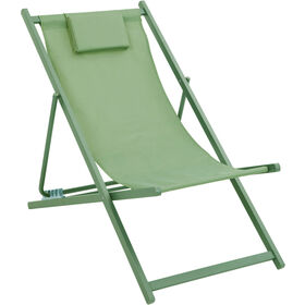 Cadeira Metal Relax Com Almofada Verde Kasa
