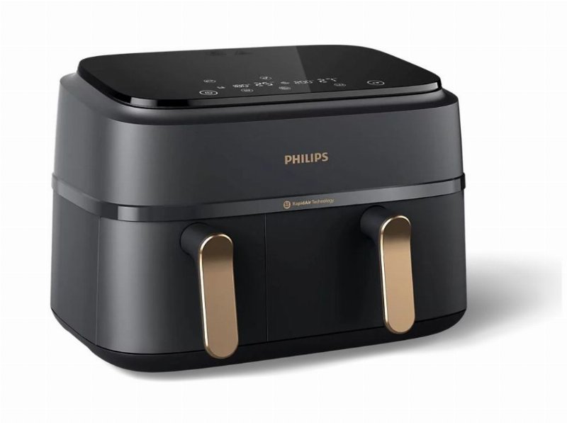 Fritadeira Air Fryer Philips Dual Basket Na352/00 Série 3000 - 2 Cubas (6 l + 3 l) - 9 l