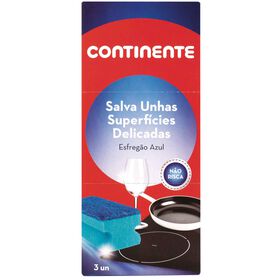 Esfregão Salva Unhas Azul Continente 3 Un