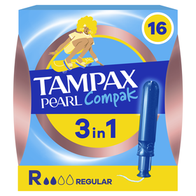Tampões Pearl Compak Regular Com Aplicador Tampax 16 Un