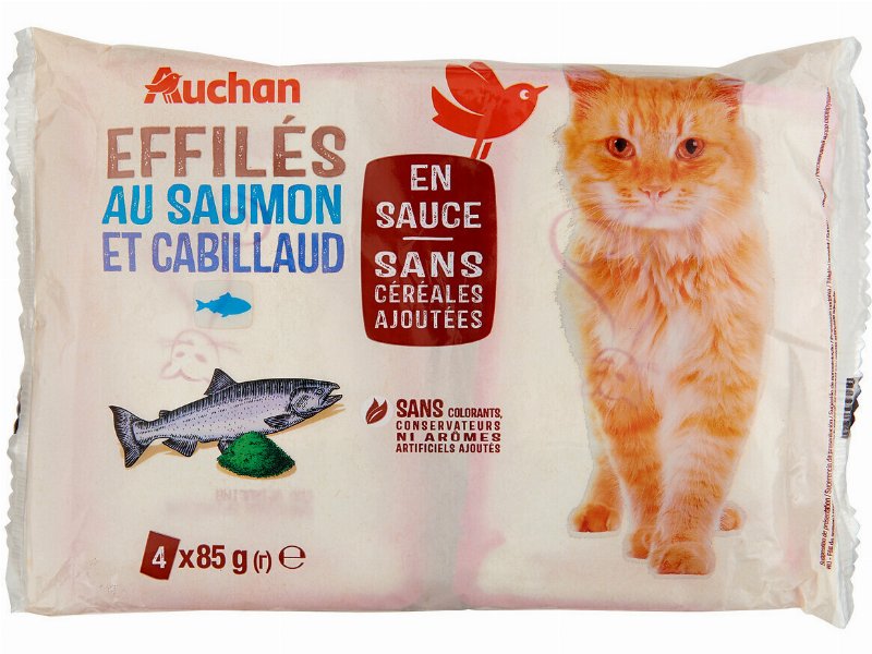Comida Húmida Para Gato Auchan Natural Saquetas Peixe Sem Cereais Adicionados 4X85 g