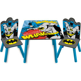 Conjunto Mesa E 2 Cadeiras Madeira Batman
