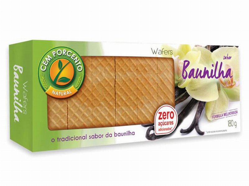 Wafer Cem Porcento Baunilha Sem Açúcar 180 g