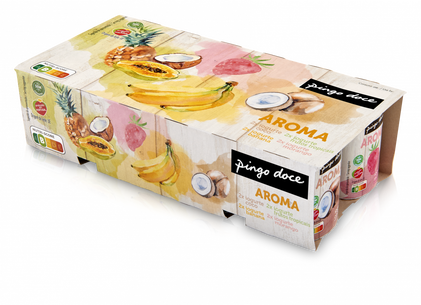 Iogurte Aroma Morango, Coco , Banana E Frutos Tropicais Pack 8 Pingo Doce 1Kg