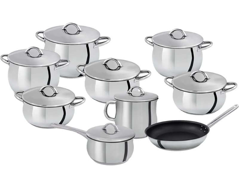 Trem Cozinha De Indução 9 Peças Domus Silampos Em Inox