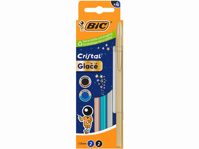 Esferográfica Cristal Bic Glacé 4 Unidades