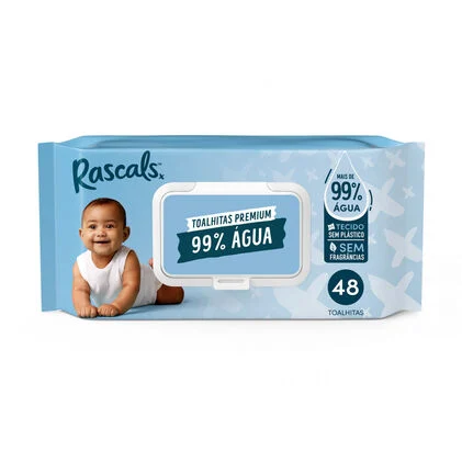 Toalhitas Bebé 99% Água Rascals 48Un
