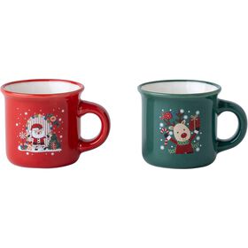 Conjunto 2 Chávenas 75 ml Rena E Pai Natal Kasa