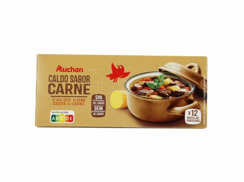 Caldo Auchan Carne 12Un 120 g
