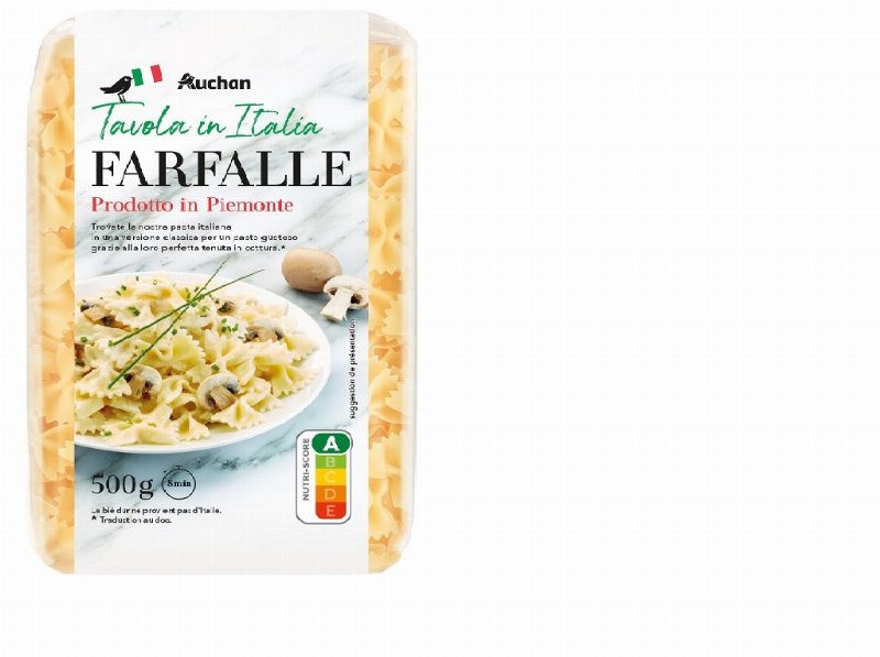Farfalle Auchan À Mesa Em Itália 500 g