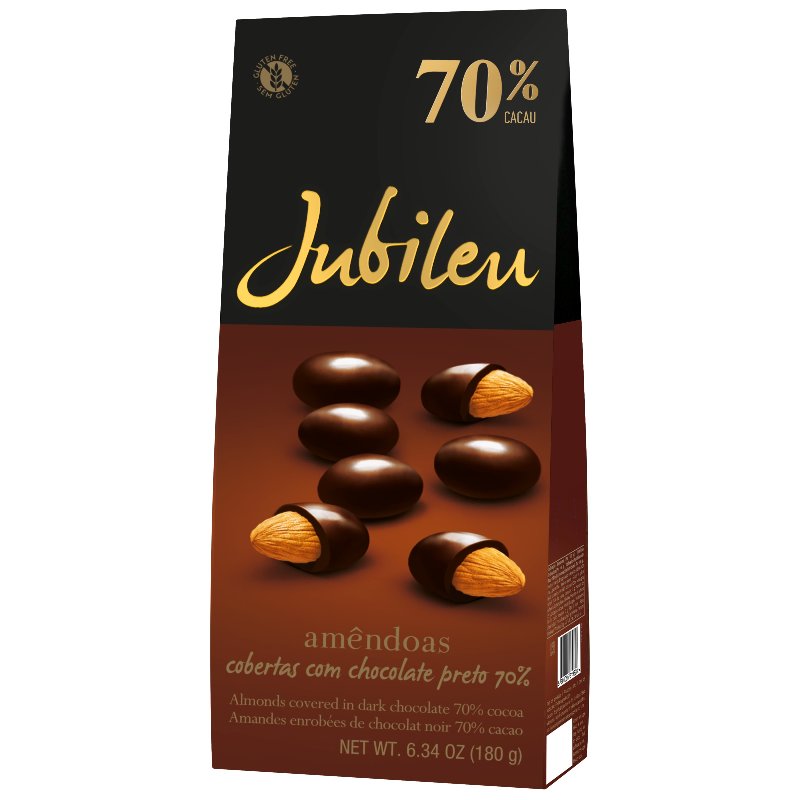 Amêndoas Cobertas Com Chocolate Preto 70% Cacau 150 g