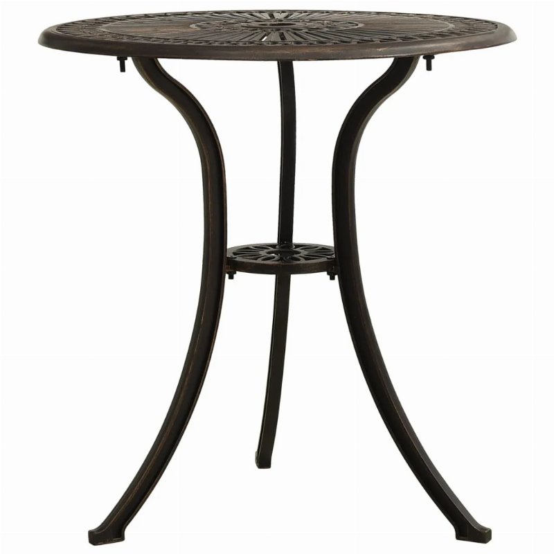 Hkh Mesa De Jardim 62X62X65 Cm Alumínio Fundido Bronze - Marrom