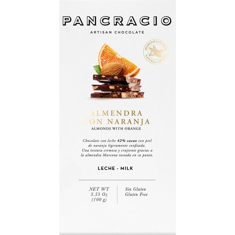 Chocolate De Leite Com Amêndoas E Laranja 100 g