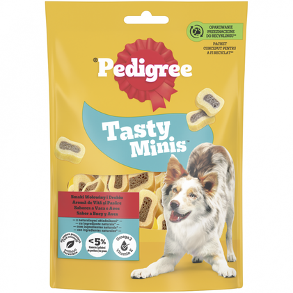 Snack Para Cão Tasty Minis Sabor A Vaca E Aves Pedigree 0.155Kg