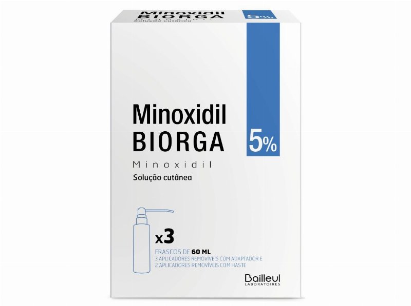 Solução Cutânea Biorga Minoxidil 50 Mg/Ml 3X60 ml