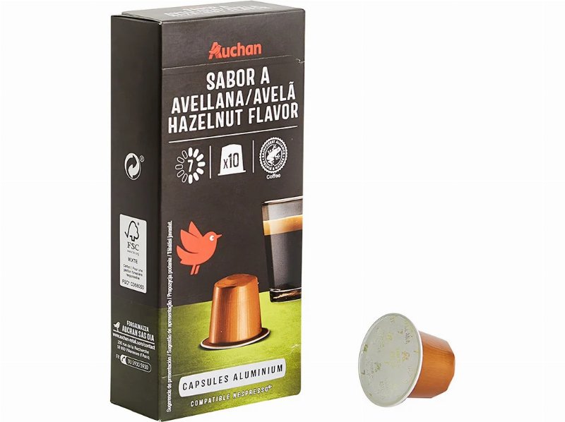 Cápsulas Auchan Café Nespresso Aluminio Avelã 10Un