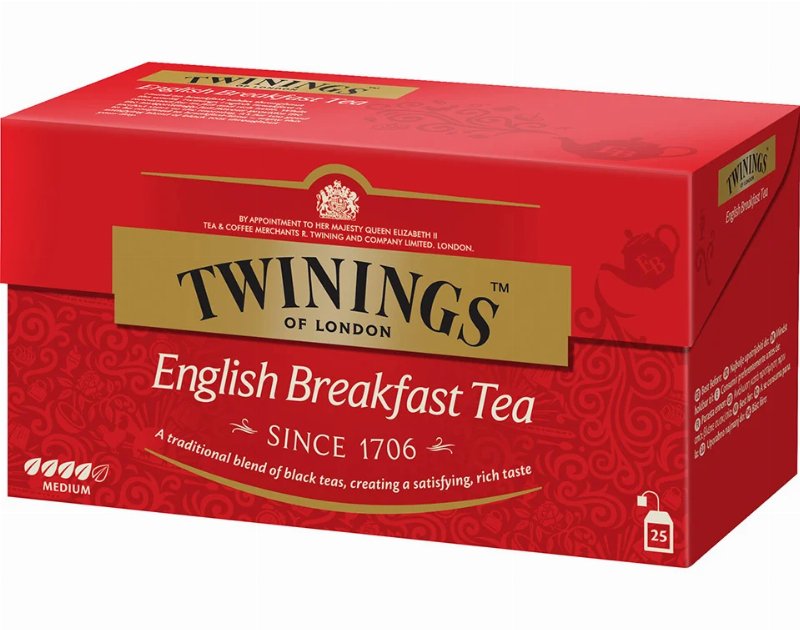 Chá Twinings Preto English Breakfast 25 Saquetas 50 g