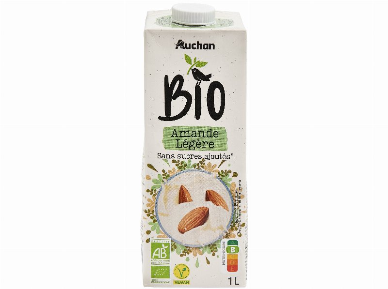 Bebida Auchan Amêndoa Bio Sem Açúcar Adicionado 1 l