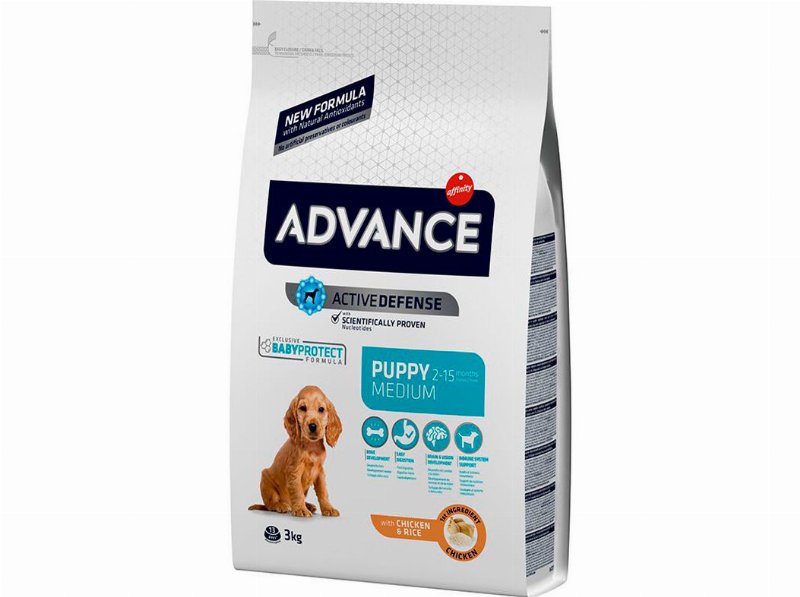 Ração Cão Medium Puppy Advance :Frango E Arroz 3 kg