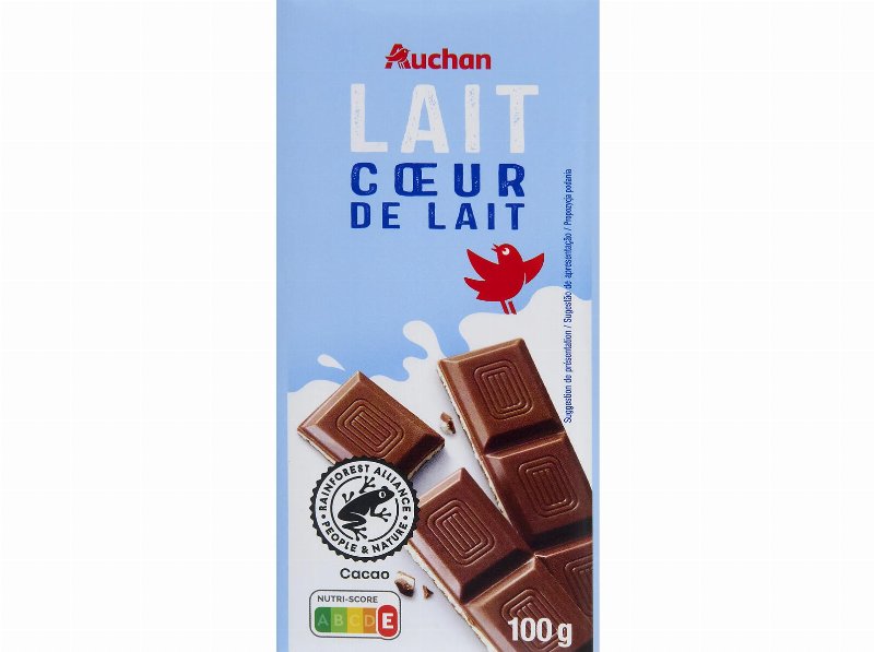 Chocolate Auchan Leite Com Recheio Creme Leite 100 g