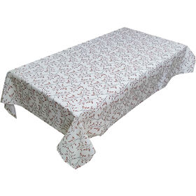 Toalha Mesa Folhas 150X350Cm Vermelhas Kasa