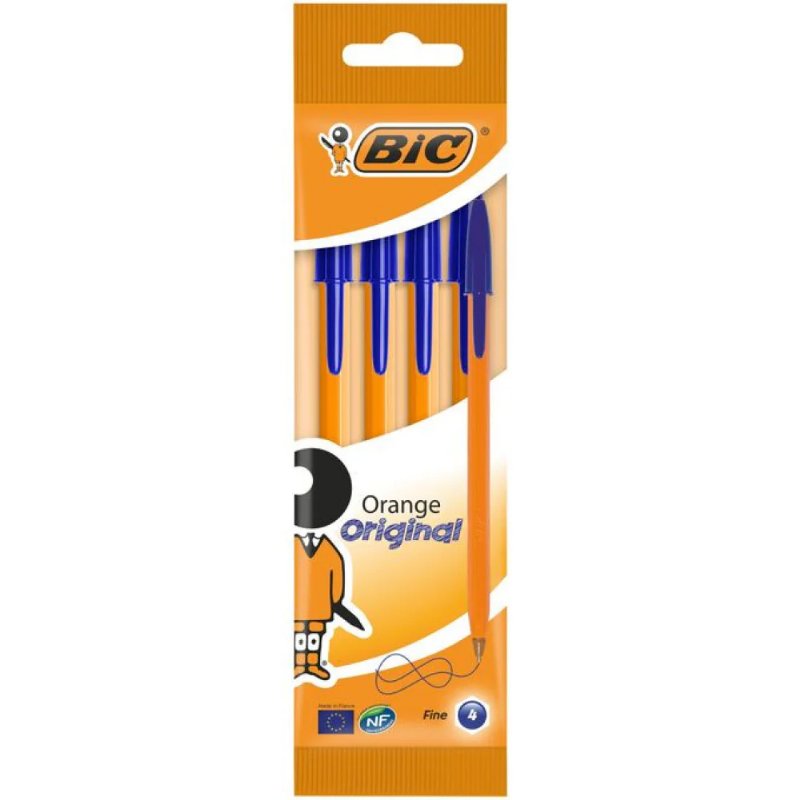 Bic Cristal Blister De 4 Canetas Esferográficas Orange Azul
