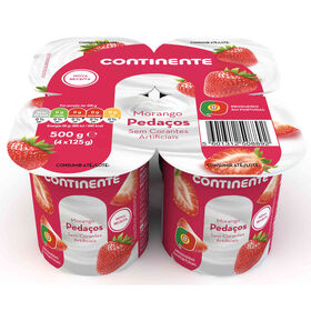 Iogurte Pedaços Morango Continente 500 gr (4 Un)