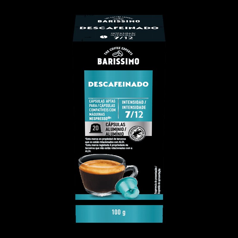 Cápsulas De Café Descafeinado Compatíveis Com Máquina Nespresso; Intensidade 7; 20 Cápsulas