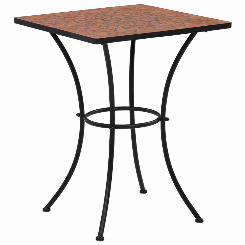 Hkh Mesa Bistrô Em Mosaico 60 Cm Cerâmica Terracota - Marrom