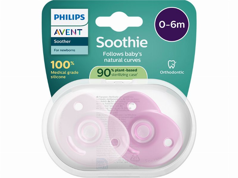 Chupeta Avent Soothie 0-6M Rosa 2Un