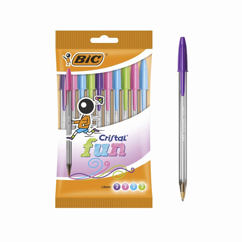 Bic Cristal Blister De 10 Canetas Esferográficas Fashion 8 + 2 Multicolor