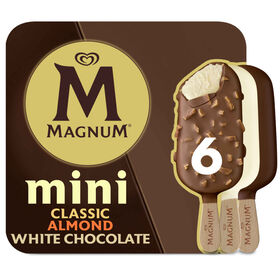 Gelado Mini Chocolate Clássico, Amêndoa E Chocolate Branco Magnum 330 ml (6 Un)