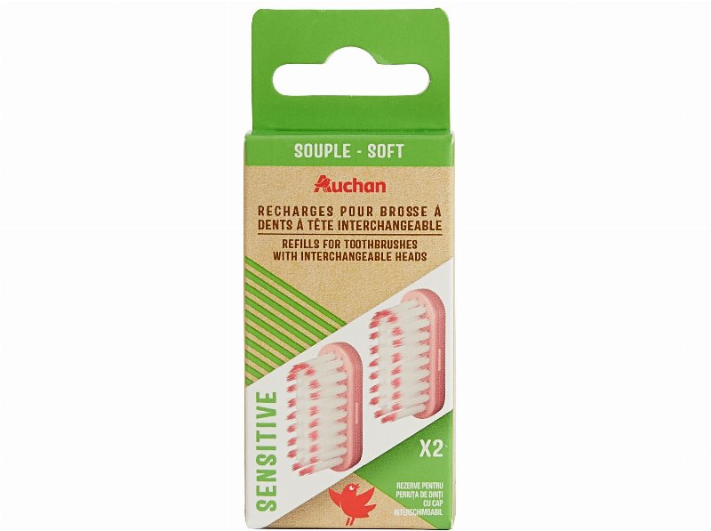 Recarga Escova Dentes Auchan Cabeça Trocável Sensível Suave 2Un