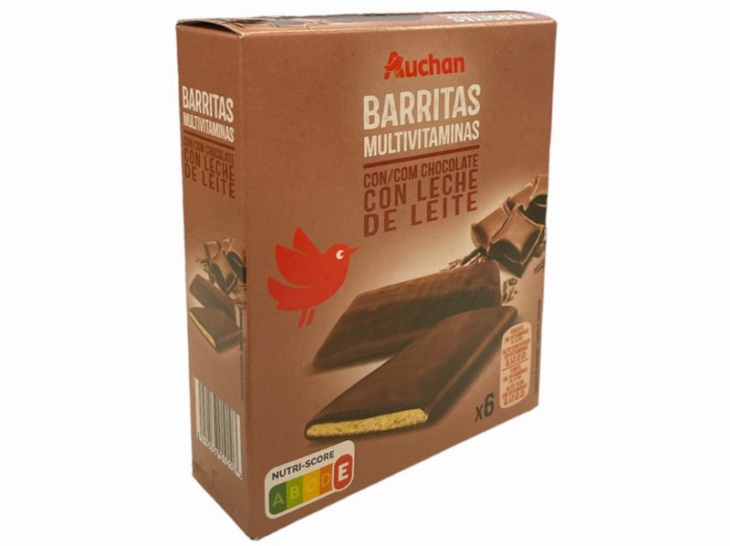 Barritas Auchan Multivitaminas Chocolate Leite 6Un 120 g