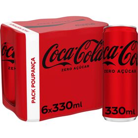 Refrigerante Em Lata Com Gás Cola Zero Coca-Cola 6 X 33 cl