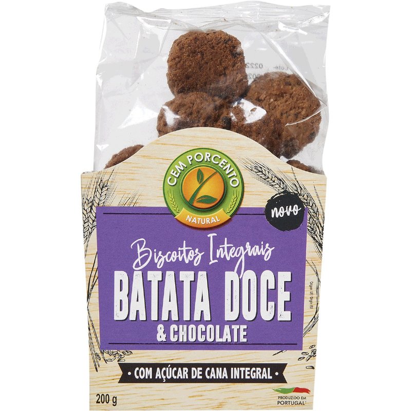 Biscoitos Integrais De Batata Doce E Chocolate 200 g